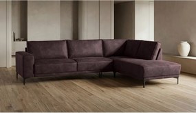 Кафяв ъглов диван от изкуствена кожа (десен ъгъл) Copenhagen - Scandic