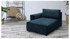 Тъмносин модул за диван от велур, ляв ъгъл Nihad modular – Bobochic Paris