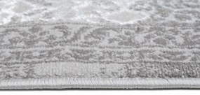 Ексклузивен дизайнерски интериорен килим в бяло и сиво с шарка Ширина: 120 см | Дължина: 170 см