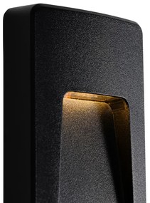 Комплект от 6 черни правоъгълни външни стенни лампи с LED IP65 - Gem