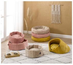 Светлорозово легло за котка тип палатка ø 50 cm – Love Story