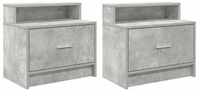 858675 vidaXL Нощни шкафчета с чекмеджета, 2 бр, бетонно сив, 51x31x47 см