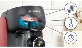 Еспресо машина Bosch Tassimo Finesse TAS16B3, 1400W, 3.3 bar, 0.7 л, Декалциране, Самопочистване, T-Discs, Intellibrew, 70 напитки, Червен