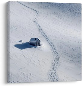 Картина на платно – Самотна хижа през зимата