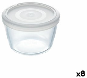 Кръгла Кутия за Обяд с Капак Pyrex Cook & Freeze 12 x 12 x 9 cm 600 ml Прозрачен Силикон Cтъкло (8 броя)