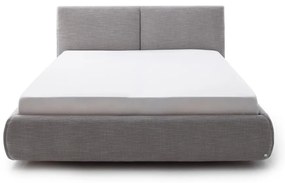 Сиво двойно легло 180x200 cm тапицирано с място за съхранение с включена подматрачна рамка Atesio – Meise Möbel