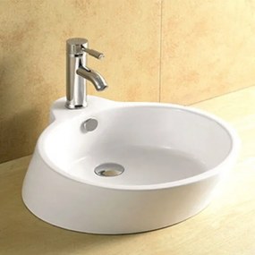 Мивка за баня ICB 829, монтаж върху плот, с отвор за смесител, порцелан, бял, 54x39x15см