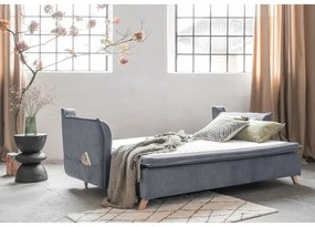 Сив кадифен разтегателен диван 225 cm Charming Charlie – Miuform