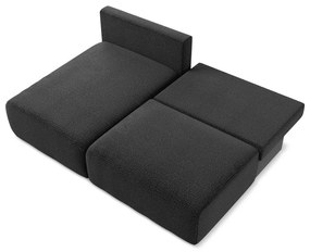 Черен разтегателен ъглов диван с място за съхранение (ляв ъгъл) Kalena – Makamii