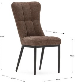 Кафяви трапезни столове в комплект от 2 бр. Damon – Marckeric