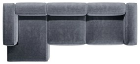 Сиво-син ъглов диван от рипсено кадифе (ляв ъгъл) Bergano – Cosmopolitan Design