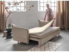Бежов кадифен разтегателен диван 225 cm Charming Charlie – Miuform