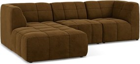 Кадифен ъглов диван в цвят горчица (ляв ъгъл) Aloha – Makamii