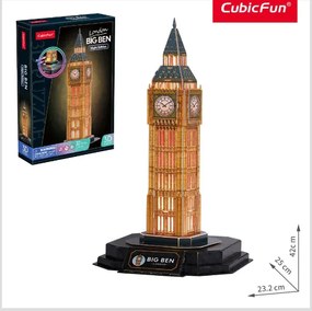 Cubic Fun - Пъзел 3D Big Ben London Night Edition Includes Color Led 32ч. L537h