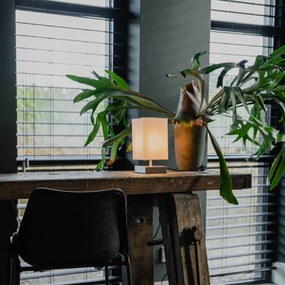 Модерна настолна лампа бяла с стомана - Milo