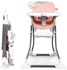 Розов стол за хранене с плюшено мече