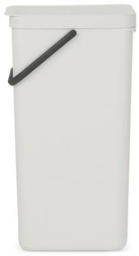 Кош за разделно събиране на боклук Brabantia Sort&Go 1005554, 40 л, Дръжка, Възможност за стенен монтаж, Светлосив