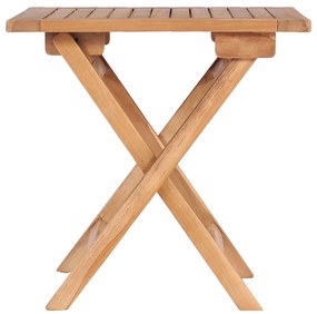 48977 vidaXL Сгъваема градинска маса, 45x45x45 см, тиково дърво масив