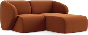 Теракотен кадифен ъглов диван (десен ъгъл) Lani – Makamii
