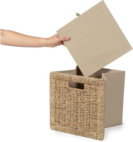 Кутия за съхранение от морска трева в естествен цвят 30x30x30 cm – Compactor