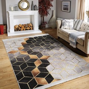 Килим в сиво и златисто 80x200 cm - Mila Home