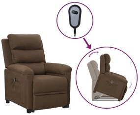 3098261 vidaXL Изправящ стол, кафяв, текстил