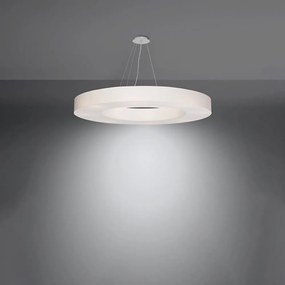 Бяло висящо осветително тяло с текстилен абажур ø 90 cm Galata Slim – Nice Lamps