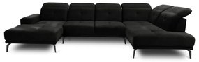 Черен ъглов диван (десен ъгъл/U форма) Bretan – ELTAP