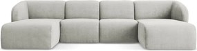 Светлосив шенилов ъглов диван (U форма) Lani – Makamii