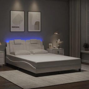 3214009 vidaXL Рамка за легло Viana с LED без матрак бяла 120x200 см