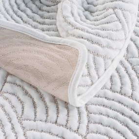 Бяло/бежово комплект шалте и калъфка за възглавница от джърси 220x240 cm Cassandra – douceur d'intérieur