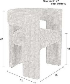 Кремав тапициран трапезен стол с подлакътници Medina – Dutchbone