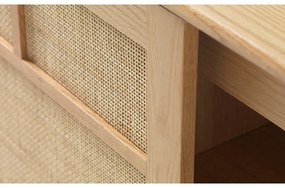 Нисък скрин от декор от дъб с плъзгащи се врати в естествен цвят 180x80 cm Barrali – Unique Furniture