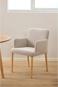 Бежов тапициран трапезен стол с подлакътници Zoe – Actona