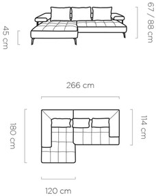 Ъглов диван Model Mini-Mple-Right