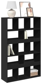 3309367 vidaXL Библиотека, черна, 100x33x156,5 см, инженерно дърво