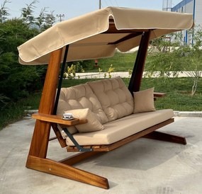 Градински троен люлеещ се стол Sia 2400, цвят Camel