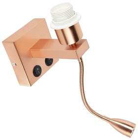 Модерна стенна лампа мед с гъвкава ръка - Brescia Combi