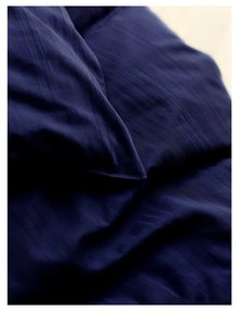 Тъмносиньо единично спално бельо от дамаск 140x200 cm Noble – Södahl