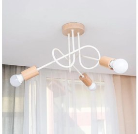 Прикрепен таванен полилей OXFORD 3xE27/15W/230V бор/крем