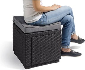Тъмносива градинска табуретка Cube – Keter