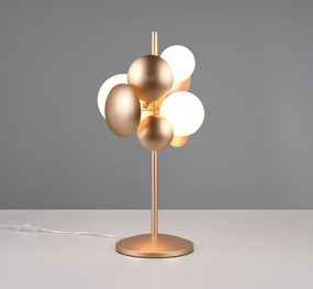 Настолна лампа със стъклен абажур в златисто и бяло (височина 50 cm) Bubble - Trio Select