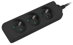 Разклонител LANBERG, 2500W, 1.5 метра, 3 контакта, Защита за деца, Черен