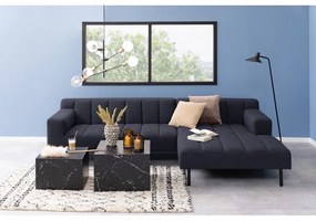 Черни масички за кафе в комплект от 2 бр. от декор от мрамор 58x58 cm Dice – Actona