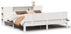 3322639 vidaXL Легло с етажерка за книги, без матрак, 180x200 см, бор масив