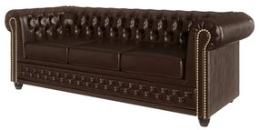 Тъмнокафяв диван от изкуствена кожа 203 cm York - Ropez