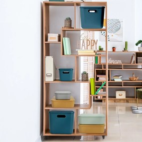 Сива пластмасова кутия за съхранение с капак 35,5x25,5x8 cm – Homéa