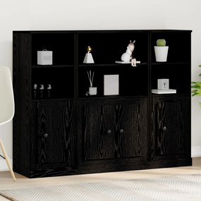 Sonata H Висок шкаф Черен Дъб 132x35,5x103,5 см Инженерно дърво