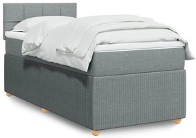 3289667 vidaXL Боксспринг легло с матрак, светлосиво, 100x200 см, плат