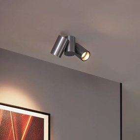 Дизайнерски вграден прожектор тъмно сив GU10 50mm 2-светлинен накланяем - Michael